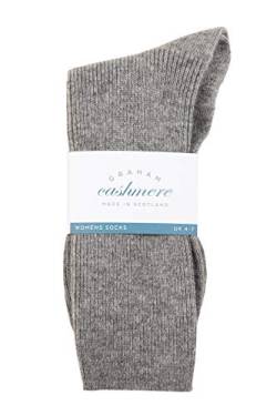 Graham Cashmere Polyamid gestrickte Rippensocken, hergestellt in Schottland mit Geschenkbox für Damen Einheitsgröße Grau von Graham Cashmere