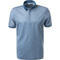 Gran Sasso Herren Polo-Shirt blau Baumwolle meliert von Gran Sasso