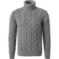 Gran Sasso Herren Rollkragenpullover grau Schurwolle unifarben von Gran Sasso