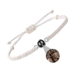 Personalisiertes Foto Projektions Armband Ich liebe dich Armband 100 Sprachen für Frauen Männer Projektion Bild-Kreis-Charme Denkmal der Liebe Muttertagsgeschenke Verstellbarer Saitenknoten von Grancey