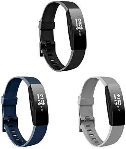 Gransho Uhrenarmband kompatibel mit Fitbit Inspire/Inspire HR, Premium Weiches Silikon Verstellbarer Ersatzgurt (3-Pack G) von Gransho