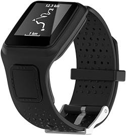 Gransho kompatibel mit TomTom Multi-Sport/Runner Silikon Uhrenarmband mit Schnellverschluss (Black) von Gransho