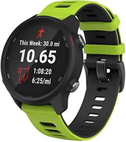 kompatibel mit Garmin Vivoactive 4 / Venu 2 / Forerunner 255 Soft Silikon Classic Ersatz Uhrenarmbänder (22mm, Green Black) von Gransho