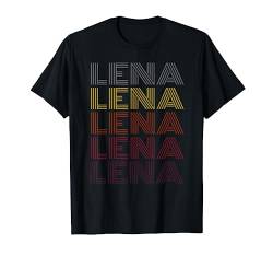 Graphic 365 First Name Lena Retro Pattern Vintage Style T-Shirt von Graphic 365