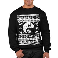 Graphic Impact Inspired Before Christmas Ugly Sweater Nightmare Jack Weihnachtspullover Xmas Pullover, Schwarz , XL von Graphic Impact
