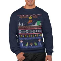 Graphic Impact Inspired Retro Gaming Freak Christmas Jumper Ugly Xmas Sweatshirts, navy, M von Graphic Impact