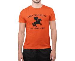 Graphic Impact T-Shirt inspiriert von Camp Half Blood Book Lover Nerd Gr. M, Orange von Graphic Impact