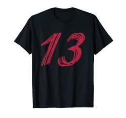 13 Zahl dreizehn T-Shirt von Graphic Tee