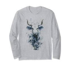 Bull Kuh Rinder Rancher Farmer Distressed Western Geschenke Langarmshirt von Graphic Tees Men Women Boys Girls