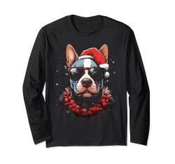 Bullterrier-Hunde-T-Shirts mit Weihnachtsmotiv für Herren und Damen Langarmshirt von Graphic Tees Men Women Boys Girls