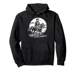 Cowboy Horse Rider Western Country Sunset Grafik Pullover Hoodie von Graphic Tees Men Women Boys Girls