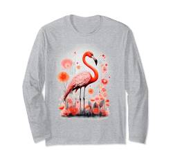 Flamingo Floral Wonderland Grafik-T-Shirts für Herren, Damen, Jungen und Mädchen Langarmshirt von Graphic Tees Men Women Boys Girls