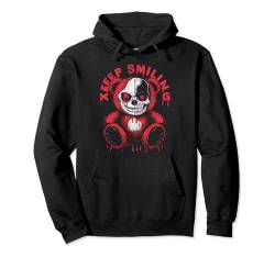„Keep Smiling Creepy Skull Bear Blood Drip“ -T-Shirt für Horrorfans Pullover Hoodie von Graphic Tees Men Women Boys Girls