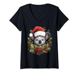 Koala Christmas Graphic Tees für Männer Frauen T-Shirt mit V-Ausschnitt von Graphic Tees Men Women Boys Girls