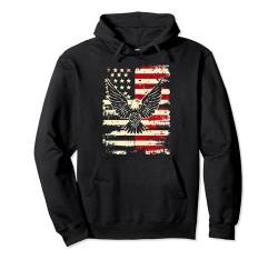 Patriotischer Adler Sterne Streifen USA Flagge Unabhängigkeitstag Pullover Hoodie von Graphic Tees Men Women Boys Girls