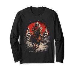 Reiten Cowboy Weihnachten Western Country Grafik Langarmshirt von Graphic Tees Men Women Boys Girls
