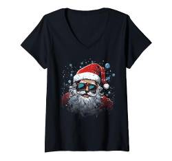 Schwimmen Weihnachten Grafik T-Shirts für Männer Frauen T-Shirt mit V-Ausschnitt von Graphic Tees Men Women Boys Girls