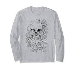 Skull Roses Tattoo-Grafik-T-Shirts für Herren, Damen und Kinder Langarmshirt von Graphic Tees Men Women Boys Girls