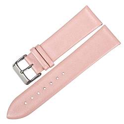 Leder Uhrenarmband Frauen-Uhr-Zubehör Uhrenarmband Leder Armband Uhrenarmbänder Rosa, 18mm von Grasschen