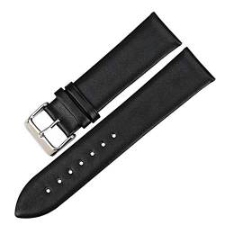 Leder Uhrenarmband Frauen-Uhr-Zubehör Uhrenarmband Leder Armband Uhrenarmbänder Schwarz, 15mm von Grasschen