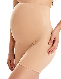 Gratlin Damen Seamless Umstands Schwangerschaft Unterhose Shorts Warmes Beige XL von Gratlin