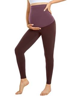Gratlin Damen Umstandsleggings über Dem Bauch Yogahose Leggings Schwangerschaft Weich Taupe 38 von Gratlin