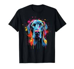 Niedliche Dogge auf bemalter Deutsche Dogge T-Shirt von Great Dane lover apparel for Great Dane owner