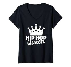 Damen Hip Hop Queen T-Shirt T-Shirt mit V-Ausschnitt von GreatShirts