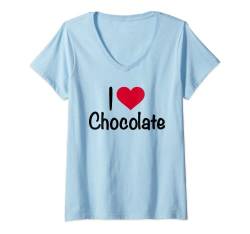 Damen I love chocolate T-Shirt T-Shirt mit V-Ausschnitt von GreatShirts