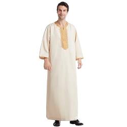 Greatfool Kaftan Herren - gebetskleidung für männer mit Premium-Qualitätsverarbeitungen - Elegant und traditionell Abaya Herren - arabische Kleidung Herren - L von Greatfool