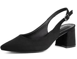 Greatonu Damen Spitzschuh Slingback Pumps Blockabsatz Damen Pumps Knöchelriemen Kleid Sandalen Schwarz EU 36 von Greatonu