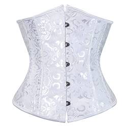 Grebrafan Corsage Karneval Korsett Unterbrust Clubwear Damen Korsagen (EUR(32-34) S, Weiß) von Grebrafan