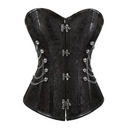 Grebrafan Corsage Korsett Korsage Top Steampunk (EUR(42-44) 3XL, Schwarz) von Grebrafan