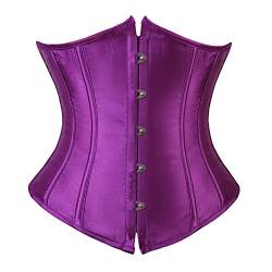 Grebrafan Damen Unterbrust Corsage Satin Shaper Korsett Grosse Grösse (EUR(34-36) M,Violett) von Grebrafan