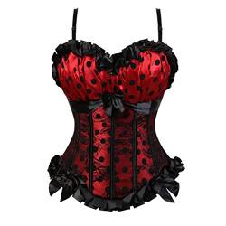 Grebrafan Korsett Braut Corsage Damen mit Strapse (EUR(40-42) 2XL, Rot) von Grebrafan