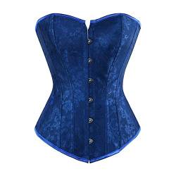 Grebrafan Satin Corsage Korsett Bustier Korsage Vollbrust (EUR(34-36) M, Blau) von Grebrafan