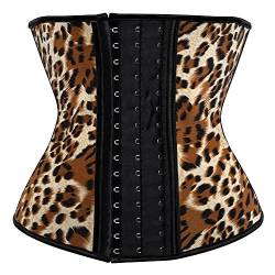 Grebrafan Unterbrust Corsage Taillen Korsett Sport Waist Trainer Cincher Taillenformer (EUR(40-42) 2XL, Leopard) von Grebrafan