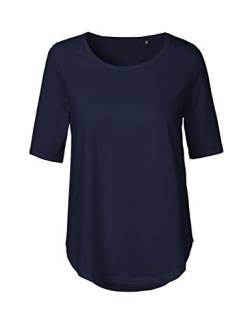 Green Cat Damen Halbarm T-Shirt, 100% Bio-Baumwolle. Fairtrade, Oeko-Tex und Ecolabel Zertifiziert, Textilfarbe: Navy, Gr.: XL von Green Cat