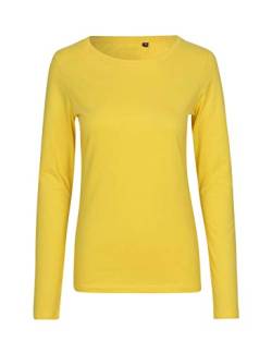 Green Cat- Damen Langarmshirt, 100% Bio-Baumwolle. Fairtrade, Oeko-Tex und Ecolabel Zertifiziert, Textilfarbe: gelb, Gr. XS von Green Cat