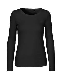 Green Cat- Damen Langarmshirt, 100% Bio-Baumwolle. Fairtrade, Oeko-Tex und Ecolabel Zertifiziert, Textilfarbe: schwarz, Gr. M von Green Cat