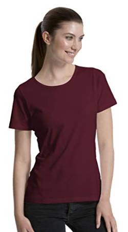 Green Cat- Ladies Interlock T-Shirt, 100% Bio-Baumwolle. Fairtrade, Oeko-Tex und Ecolabel Zertifiziert, Textilfarbe: Bordeaux, Gr.: S von Green Cat