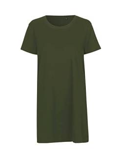 Green Cat Ladies Long Shaped T-Shirt, 100% Bio-Baumwolle. Fairtrade, Oeko-Tex und Ecolabel Zertifiziert, Textilfarbe: Oliv, Gr.: L von Green Cat