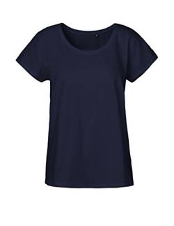 Green Cat Ladies Loose Fit T-Shirt, 100% Bio-Baumwolle. Fairtrade, Oeko-Tex und Ecolabel Zertifiziert, Textilfarbe: Navy, Gr.: L von Green Cat