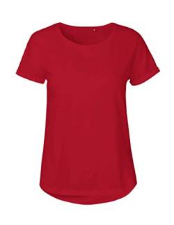 Green Cat Ladies Roll Up Sleeve T-Shirt, 100% Bio-Baumwolle. Fairtrade, Oeko-Tex und Ecolabel Zertifiziert, Textilfarbe: rot, Gr.: XXL von Green Cat