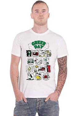 Green Day T Shirt American Idiot Band Logo Grenade Nue offiziell Herren Weiß XL von Green Day