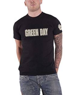 Green Day T Shirt Band Logo & Grenade Applique Nue offiziell Herren Schwarz XXL von Green Day