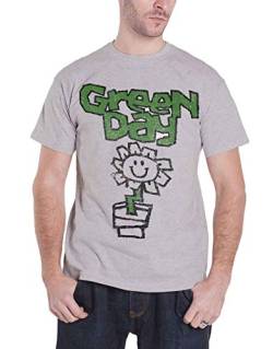 Green Day T Shirt offiziell band Logo Flower Pot kerplunk Nue Herren Grau von Green Day