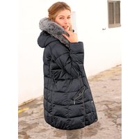 Witt Damen Steppjacke mit Pelz-Imitat, schnell trocknend, schwarz von Green Goose