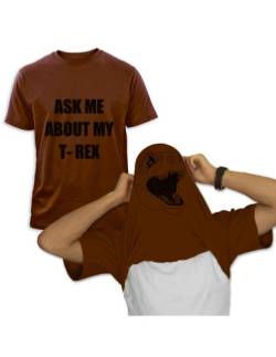 Ask ME About My T-REX Braun Large T-Shirt von Green Turtle T-Shirts