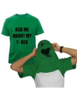 Ask ME About My T-REX Grün Large T-Shirt von Green Turtle T-Shirts